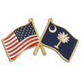 South Carolina & USA Crossed Flag Pin